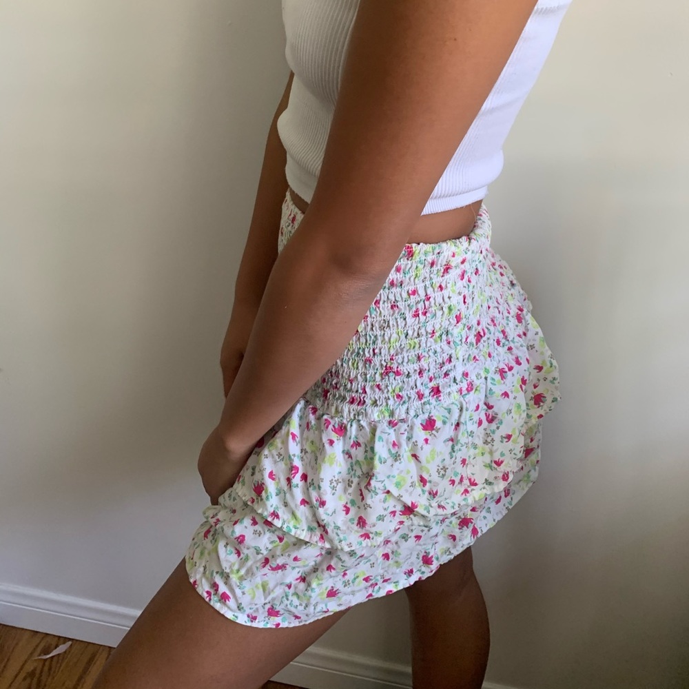 white floral skirt